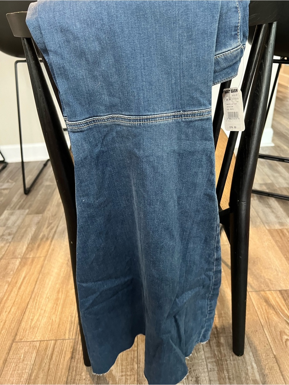 Free People Mid-Blue Wide Leg Flare Jeans
